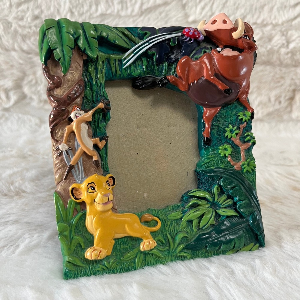 Vtg 90's Lion King Resin 3D Dimensional Photo Frame Picture Kids Vacation‎